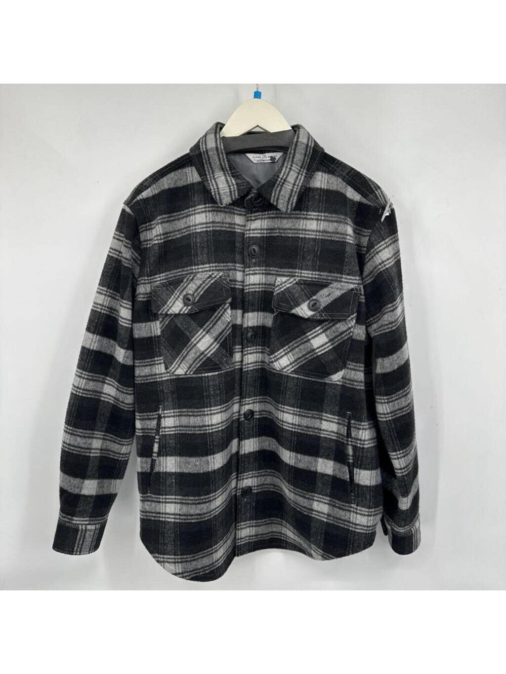 Men's Alpine Design Black & Gray Plaid Shacket Medium